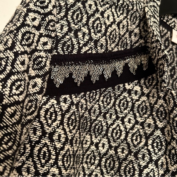 Chico's Jacket Ivory Black Geometric Open Front Size 2 US L/12 - Picture 7 of 8